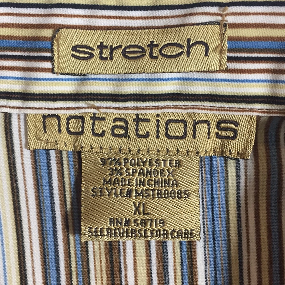 Notation Stretch Stripe 3/4 Sleeve Top Size Xl - image 7